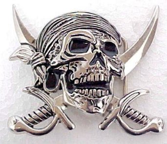 Pirates of the Caribbean Black Pirate Skull Belt Buckle